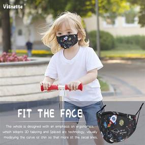 img 3 attached to 👶 6-Pack Kids Reusable Cloth Face Masks with Adjustable Nose Wire - Washable Children Face Mask for Boys and Girls