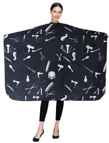 img 2 attached to 💇 Premium Adult Barber Hair Cutting Cape: Snap Closure, Stylish Salon Cape Cover for Professional Styling - Black