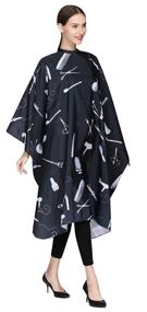 img 4 attached to 💇 Premium Adult Barber Hair Cutting Cape: Snap Closure, Stylish Salon Cape Cover for Professional Styling - Black