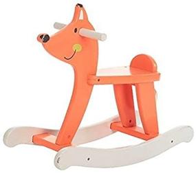 img 4 attached to 🦊 Labebe Baby Rocking Horse - Wooden Fox Rocker for 1-3 Year Olds - Fun Ride On Toy, Indoor/Outdoor Nursery Fox Rocking Chair - Perfect Birthday Gift in Vibrant Orange!