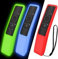 📺 3-pack protective case for samsung smart tv remote control bn59 series: lightweight, kids-friendly silicone cover for samsung smart 4k ultra hdtv remote - anti-slip, shockproof logo