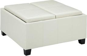 img 4 attached to 👑 elegant ivory PU storage ottoman by Christopher Knight Home - Mansfield for classy organization and comfort