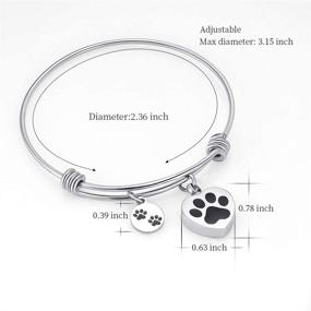 img 3 attached to Forever in My Heart: Expandable Cuff Cremation Bracelet for Ashes - Pet Memorial Urn Jewelry with Dog and Cat Paw Prints