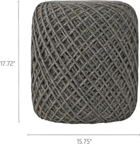 img 1 attached to 🪑 MOTINI Hand Woven Dark Grey Wool Boho Cylinder Ottoman Pouf Chair and Foot Rest Stool - Stylish Home Decor for Living Room