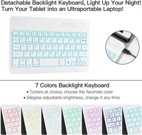 img 3 attached to 🔍 JUQITECH iPad Keyboard Case with Backlit Keyboard and Pencil Holder for iPad Mini 5 & Mini 4 - Rose Gold