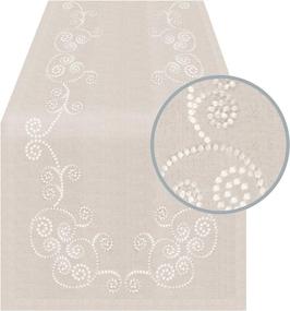 img 2 attached to Swirl Embroidered Table Runner Natural