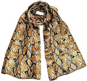 img 4 attached to Brown Zebra Animal Print Chiffon Women's Accessories and Scarves & Wraps