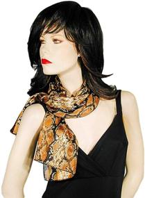 img 3 attached to Brown Zebra Animal Print Chiffon Women's Accessories and Scarves & Wraps