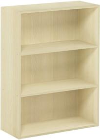img 4 attached to 🏷️ Furinno Pasir 3 Tier Open Shelf in Sleek Steam Beech Finish - Organize Your Space Efficiently!