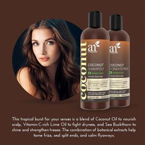 img 1 attached to 🥥 artnaturals Coconut-Lime Shampoo and Conditioner Set – (2 x 16 Fl Oz / 473ml) - Deep Hydrating Moisturizer For Curly, Fine, Oily, Dry, Damaged, and Color-Treated Hair – Natural, Sulfate-Free Formula
