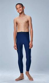 img 3 attached to 👖 High-Performance DEVOPS 2 Pack Youth & Boys Thermal Compression Baselayer Sport Tights with Fleece Lining