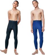 👖 high-performance devops 2 pack youth & boys thermal compression baselayer sport tights with fleece lining logo