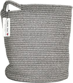 img 2 attached to 🧺 Stylish Grey Halcyon Cotton Decorative Basket for Modern Interiors