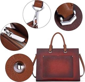 img 1 attached to CLUCI Leather Business Briefcase Shoulder Laptop Accessories for Bags, Cases & Sleeves