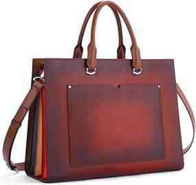 img 4 attached to CLUCI Leather Business Briefcase Shoulder Laptop Accessories for Bags, Cases & Sleeves