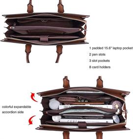 img 2 attached to CLUCI Leather Business Briefcase Shoulder Laptop Accessories for Bags, Cases & Sleeves