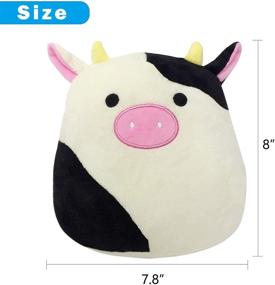 img 2 attached to 🐮 8-inch 3D Cute Cow Plush Toy Pillow – Adorable Animal Cow-Shaped Stuffed Pillow Cushion for Kids, Children, and Girlfriend - Ideal Gift for Birthday, Valentine's Day, and Christmas