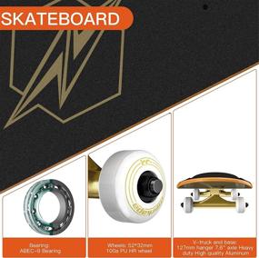 img 1 attached to 🛹 Merkapa 31-Inch Pro Complete Skateboard - 7-Layer Canadian Maple Double Kick Deck with Concave - Skateboards with Tool Included