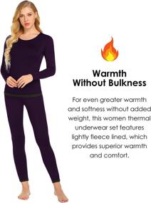 img 3 attached to 🧥 Stay Cozy All Winter with Ekouaer Women's Micro Fleece Lined Thermal Underwear Sets - 2 Pieces Set