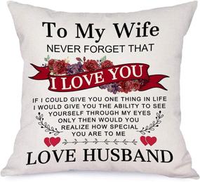 img 4 attached to 🌿 Bonsai Tree to My Wife I Love You Pillow Covers - Unique Valentines Gift for Wife - Romantic Linen Throw Pillow Cases - Wedding Anniversary & Birthday Surprises - 18"x18