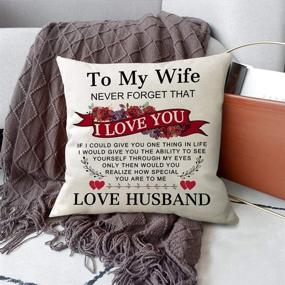 img 1 attached to 🌿 Bonsai Tree to My Wife I Love You Pillow Covers - Unique Valentines Gift for Wife - Romantic Linen Throw Pillow Cases - Wedding Anniversary & Birthday Surprises - 18"x18