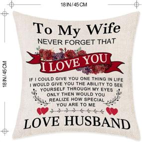 img 3 attached to 🌿 Bonsai Tree to My Wife I Love You Pillow Covers - Unique Valentines Gift for Wife - Romantic Linen Throw Pillow Cases - Wedding Anniversary & Birthday Surprises - 18"x18