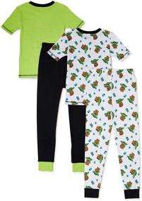 img 3 attached to 🌙 Cozy and Cute: Star Wars Mandalorian Yoda Boys 4 pc Cotton Sleepwear Set