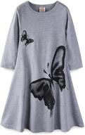 👗 cotton long sleeve butterfly print maxi dresses for girls in mud kingdom logo