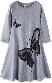 img 4 attached to 👗 Cotton Long Sleeve Butterfly Print Maxi Dresses for Girls in Mud Kingdom