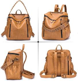 img 3 attached to Versatile Style and Functionality: ROULENS Convertible Leather Backpack for Women's Fashion and Practicality