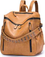 versatile style and functionality: roulens convertible leather backpack for women's fashion and practicality logo