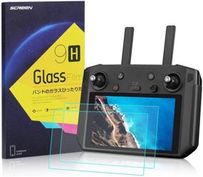 img 4 attached to 📱 2 Pack SEASKYRC HD Tempered Glass Screen Protector for DJI Smart Controller Mavic 2 Pro/Zoom - 9H Hardness, Anti-Scratch, Arc Edge