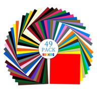🌈 huaxing permanent self adhesive vinyl sheets (pack of 49, 12” x 12”) - 38 assorted colors | premium craft outdoor vinyl for decor stickers logo