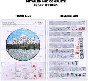 img 2 attached to 🌸 MEIAN Embroidery Kit for Adults: Cross Stitch Starter Set with Flower Stamped Design, Bamboo Hoop Included - Easy to Follow Instructions