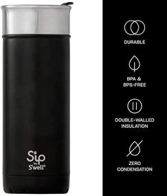 img 1 attached to ☕️ Sip by Swell Stainless Steel 16oz Travel Mug - Coffee Black, Double-Walled Vacuum-Insulated - Keeps Drinks Cold for 16 Hours & Hot for 4