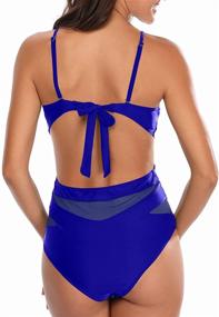 img 3 attached to Holipick Waisted V Neckline Swimsuit Women's Swimwear for Swimsuits & Cover Ups