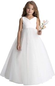 img 4 attached to 👗 Gdoker Tulle Flower Girl Dress: Elegant Chiffon Wedding Party Pageant Dresses for Girls