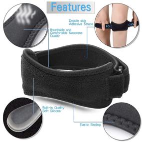 img 3 attached to 🏋️ Wopoky Patella Tendon Knee Strap: Optimal Support for Knee Pain Relief & Injury Recovery (2 Pack)