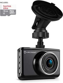 img 4 attached to Amcrest Full-HD 1080p Dash Camera ACD-830B (Black) - Car DVR Dashcam with 16GB Micro SD Card, Suction Cup Mount Bracket, 160° Wide Viewing Angle