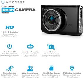 img 3 attached to Amcrest Full-HD 1080p Dash Camera ACD-830B (Black) - Car DVR Dashcam with 16GB Micro SD Card, Suction Cup Mount Bracket, 160° Wide Viewing Angle