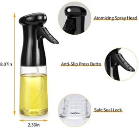 img 3 attached to 🍳 Food-Grade Oil Sprayer for Cooking, 2021 Upgraded 210ml Oil Spray Bottle for Air Fryer, Grilling, BBQ, Roasting, Baking, Salad - Black (1)