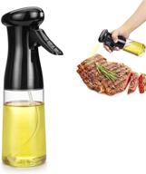 🍳 food-grade oil sprayer for cooking, 2021 upgraded 210ml oil spray bottle for air fryer, grilling, bbq, roasting, baking, salad - black (1) logo