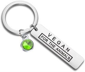 img 4 attached to KUIYAI Vegan Keychain for Animal Lovers - Vegetarian Keychain for Animals - Perfect Animal Lover Gift