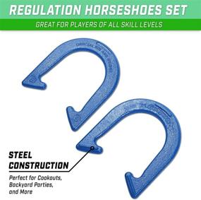 img 2 attached to GoSports Regulation Horseshoes Game Set - 4 Horseshoes, 2 Stakes, and Carrying Case Included