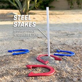 img 1 attached to GoSports Regulation Horseshoes Game Set - 4 Horseshoes, 2 Stakes, and Carrying Case Included