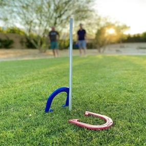 img 3 attached to GoSports Regulation Horseshoes Game Set - 4 Horseshoes, 2 Stakes, and Carrying Case Included