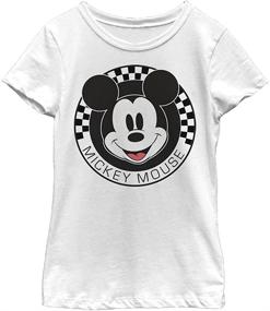 img 1 attached to Adorable Disney Characters Mickey Mouse Checkered Girl's Solid Crew Tee - Perfect for Every Disney Fan!