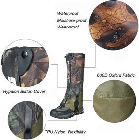 img 2 attached to 🥾 Ueasy Leg Gaiters: Waterproof Boot Gaiters for Outdoor Hiking, Hunting, and More - Men and Women, 600D Anti-Tear Oxford Fabric