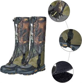 img 1 attached to 🥾 Ueasy Leg Gaiters: Waterproof Boot Gaiters for Outdoor Hiking, Hunting, and More - Men and Women, 600D Anti-Tear Oxford Fabric
