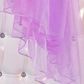 img 1 attached to HOUSWEETY Purple Lace Curtain Dome Bed Canopy: Elegant Princess Mosquito Netting for Ultimate Bedroom Charm and Protection